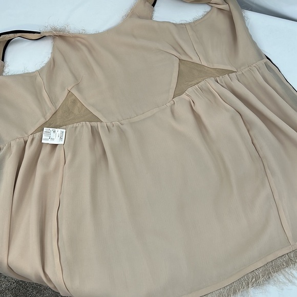 LeShop BLACK Eyelash Fringe sleeveless dress with lace inset detail size Small - Picture 7 of 11